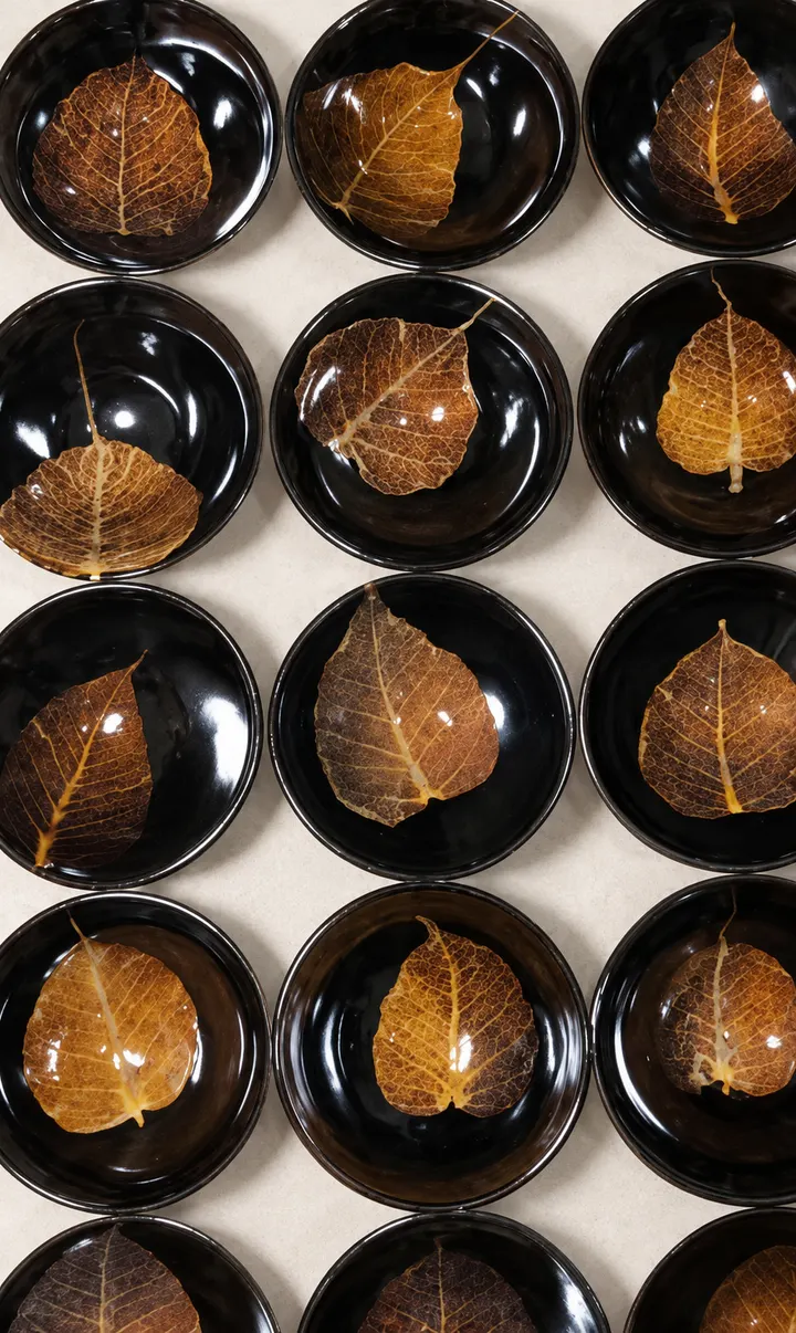 Bodhi Leaf · Leaf-pattern Tenmoku Tea Bowl