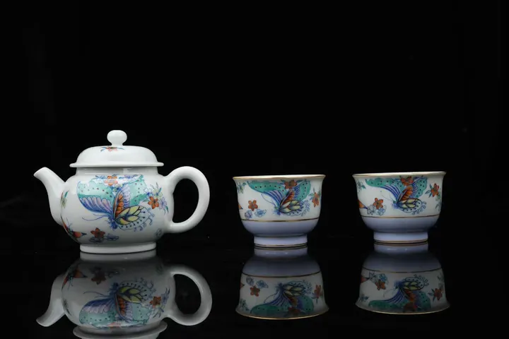 青花斗彩工艺套组茶具全手绘系列