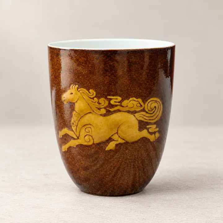Horse · Tortoiseshell-glazed Tea Cup