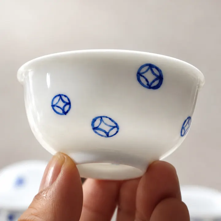 Coin & Fu · Blue-and-white Rice-grain Tea Set
