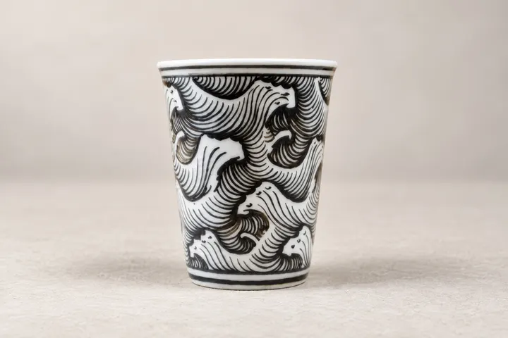 Cream-glazed Wood-fired Tea Cup