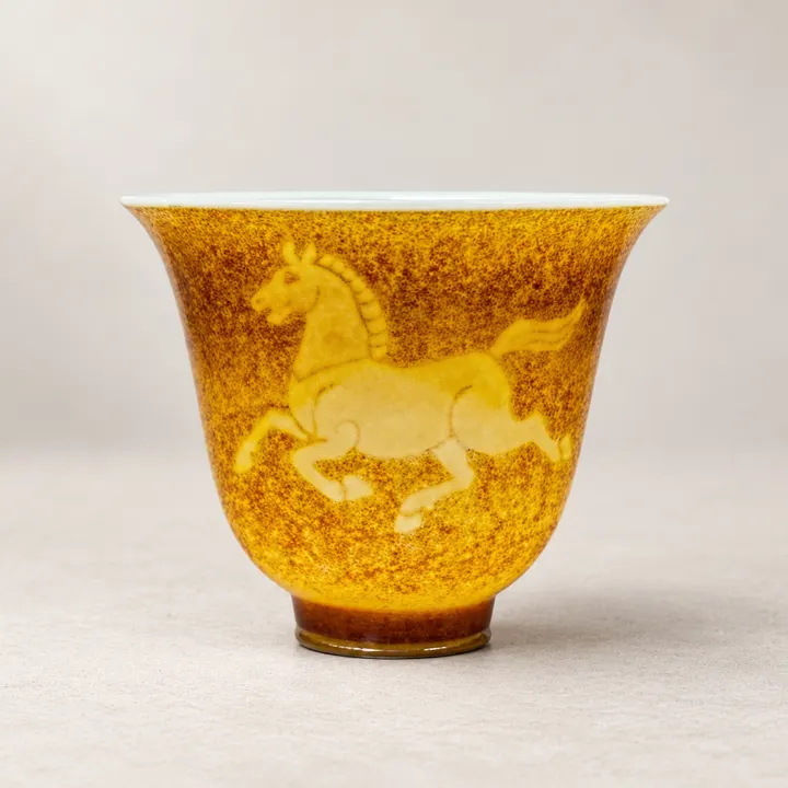 Auspicious Horse · Tortoiseshell-glazed Tea Cup