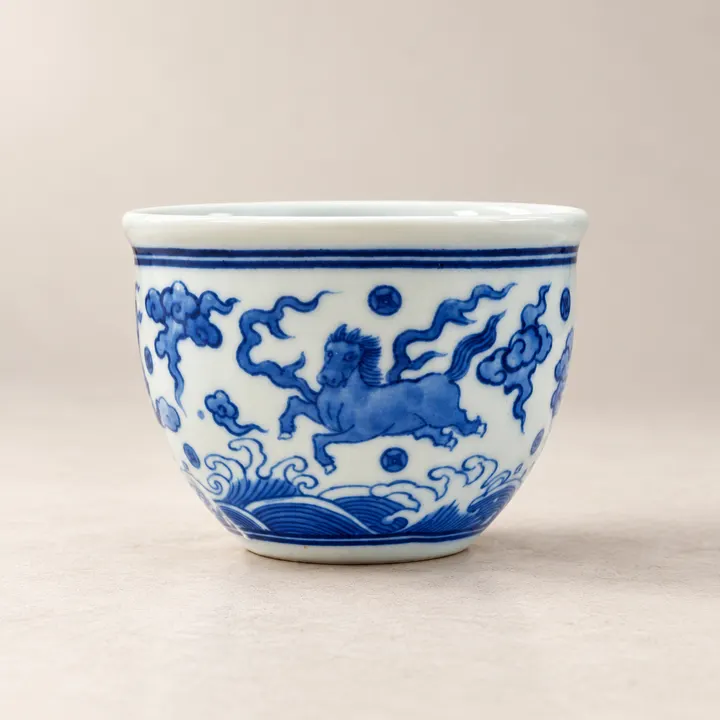 Horse & Coin · Blue-and-white Tea Cup